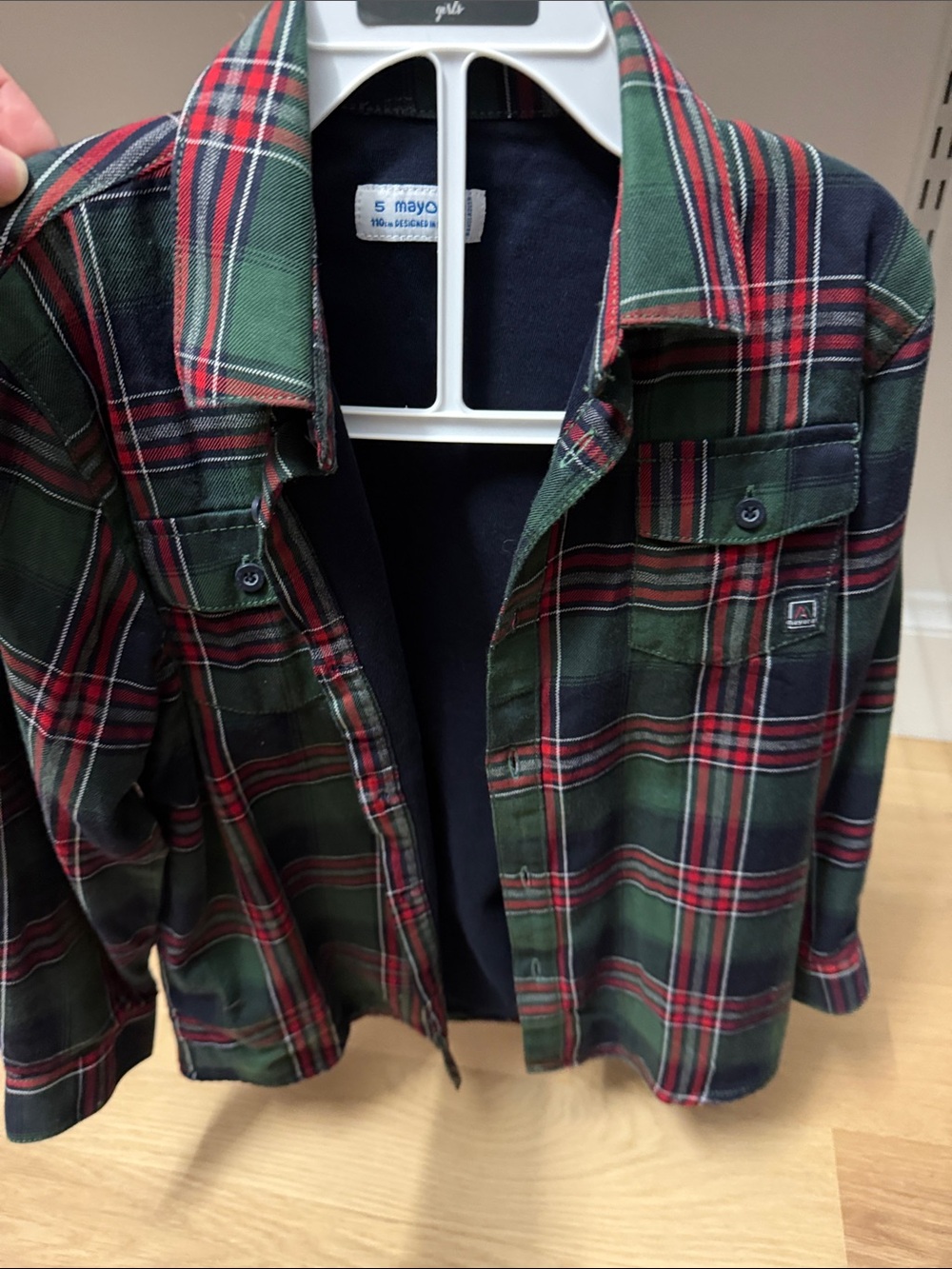 Mayoral Boys Green & Red Plaid Button-Down Shirt